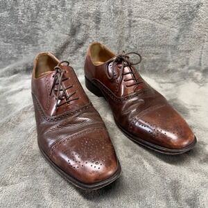 Florsheim Leather‎ Brown Wingtip Oxford Dress Shoes Brogue Lace Up Shoes